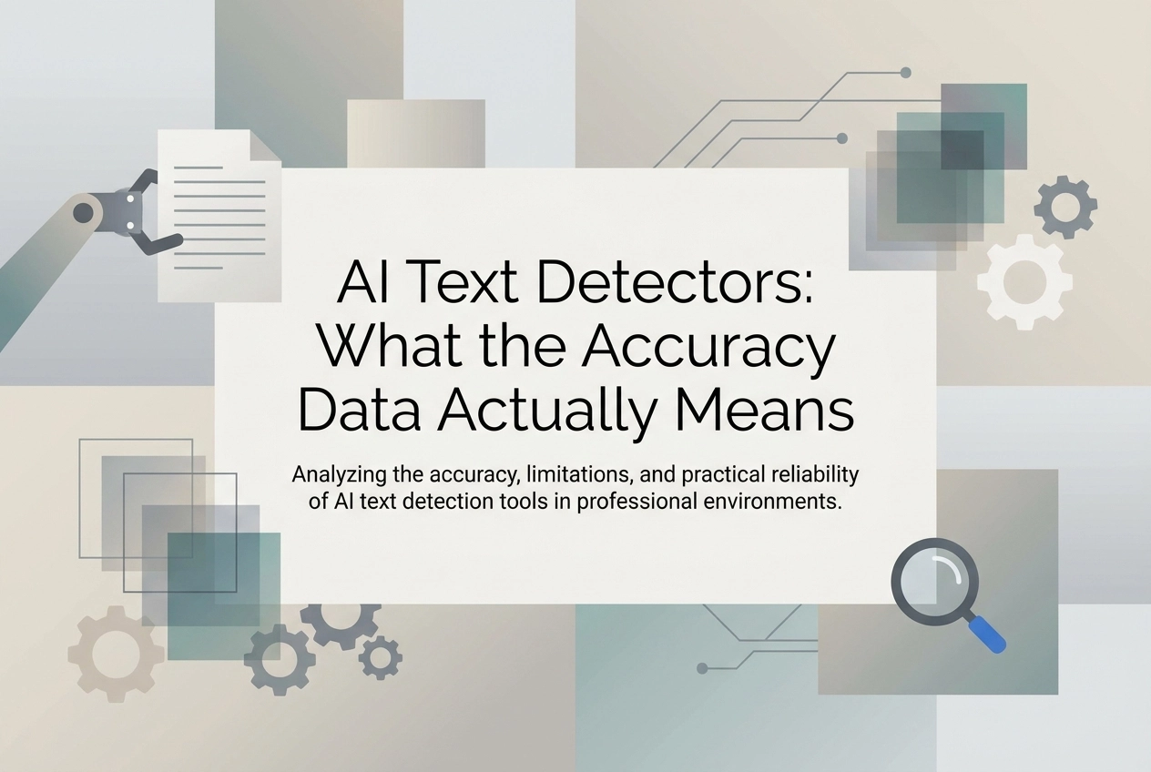 Professional header image for industry analysis: AI Text Detectors: What the Accuracy Data Actually Means