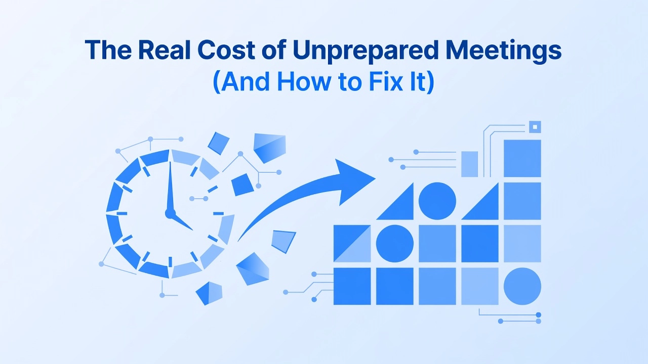 Professional header image for industry analysis: The Real Cost of Unprepared Meetings (And How to Fix It)